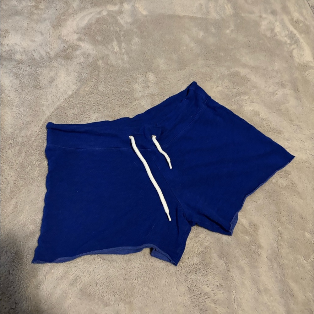Monrow Blue Athletic Shorts with Adjustable Drawstring